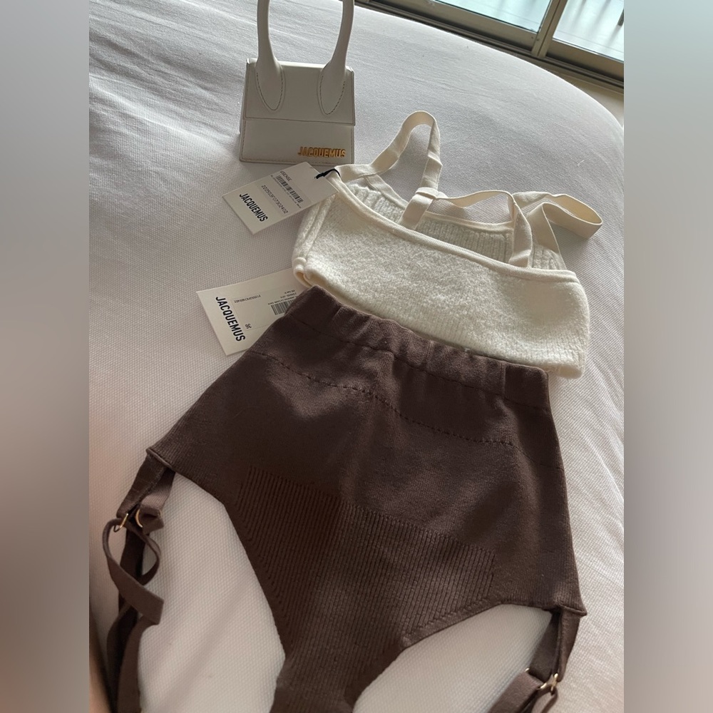 Jacquemus Cream and Brown Knit Ensemble